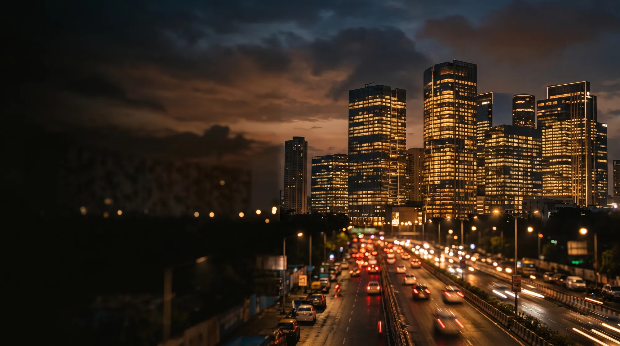Bengaluru skyline at dusk, representing Figures Advisors' on-the-ground support for companies entering India